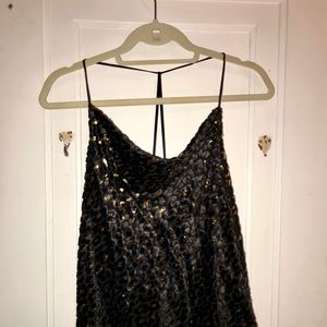 Intermix Tank Black and Gold Cheetah Tank